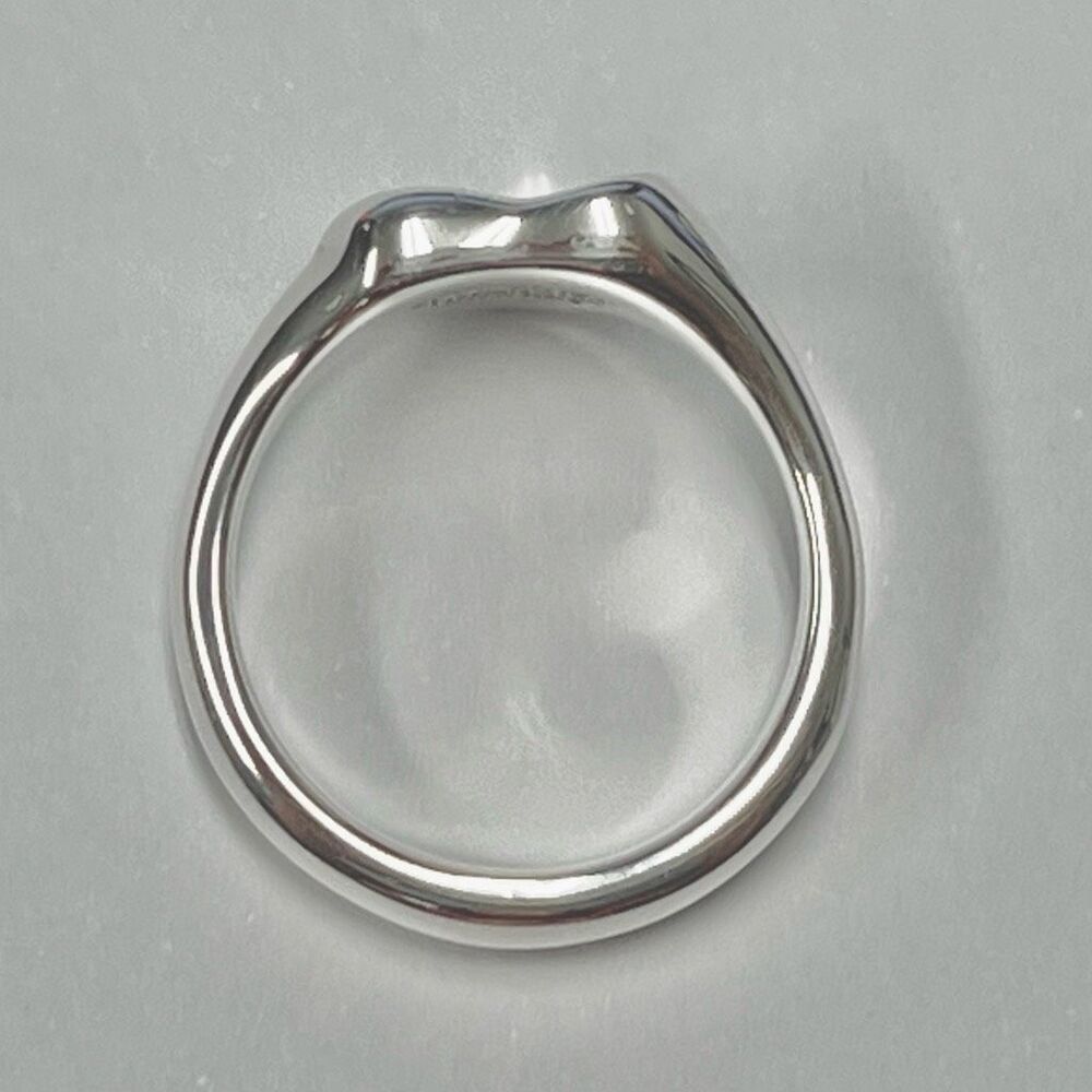 Tiffany & Co Elsa Peretti Full Heart Ring - Silver - sz 7.5 - Picture 7 of 8